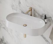 Umyvadlová pileta 2v1 Click-Clack/pevná - Umyvadlová pileta ClickClack/pevná, růžové zlato kartáčované X01841