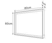 Sapho Sort Zrcadlo S Led Osvětlením 60x80cm, Senzor, 2700-6500k, černá Mat