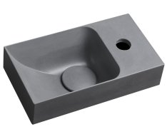 Sapho Piccolino Betonové Umývátko 30,8x17cm, Baterie Vpravo, šedá Mat