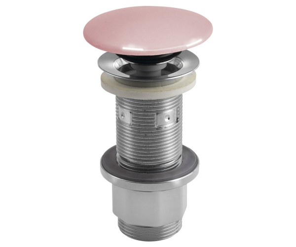 Sapho Umyvadlová Výpust 5/4“, Click-clack, Betonová Zátka, 10-80mm, Růžová Pololesk