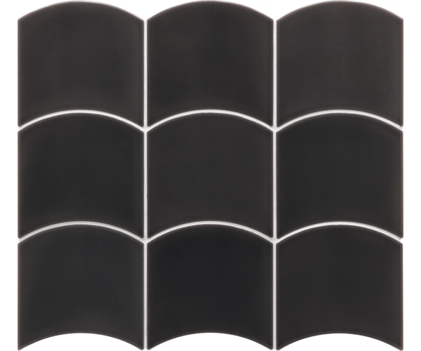Retro obklad Equipe Wave Black 12x12 - černá