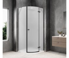 Polysan Globe Gun Metal čtvrtkruhový Sprchový Kout 900x900mm, Matné Sklo, Pravé