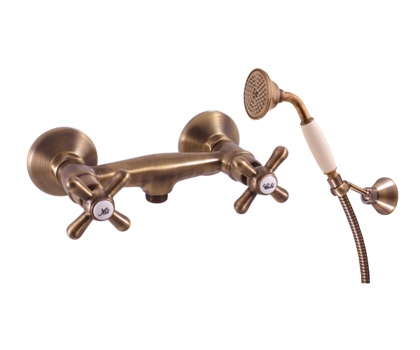 Sprchový set s baterií MORAVA RETRO Stará mosaz (Bronz) 150 mm MK180.5/2SM