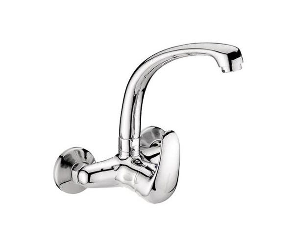 Dřezová Stěnová Baterie S Horním Litým Ramínkem, Rozteč 100 Mm - Chrom - Perla