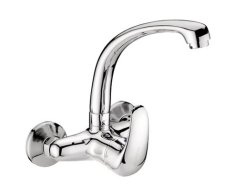 Dřezová Stěnová Baterie S Horním Litým Ramínkem, Rozteč 100 Mm - Chrom - Perla