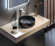 Isvea Infinity Round Keramické Umyvadlo Na Desku, Průměr 36cm, černá Mat