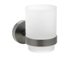 Sapho X-round Gun Metal Sklenka, Mléčné Sklo, Gun Metal