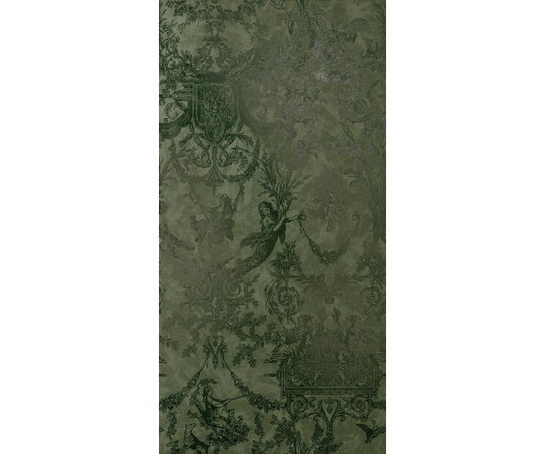 Luxusní obklad CIR Chromagic Toile De Jouy Olive 60x120 Matt. Rett. - zelená
