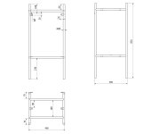Sapho Puno Podstavec Pod Umyvadlo 400x820x360mm, Zlato Mat