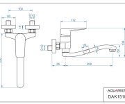 Dakota, Dřezová Stěnová Baterie, Lité "z" Ramínko, Rozteč 100mm DAK15102
