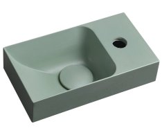 Sapho Piccolino Betonové Umývátko 30,8x17cm, Baterie Vpravo, Zelená Mat