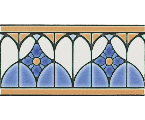 Retro obklad Grazia Venice Bordura Fenice Cobalt Craquele 10x20