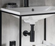 Sapho Umyvadlový Sifon 5/4", Odpad 32mm, Kulatý, černá Mat