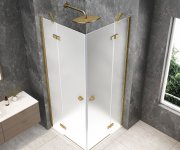 Polysan Globe Gold Matt čtvercový Sprchový Kout 1000x1000mm, Rohový Vstup, Matné Sklo
