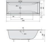Polysan Cleo Slim Obdélníková Vana 180x80x48cm, Bílá