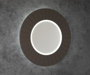 Sapho Lumiro Strip Kulaté Zrcadlo S Led Osvětlením V Rámu ø 75cm, Agila