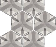 Vzorovaná dlažba Equipe Hexatile Nature B&W 17,5x20 - šedá