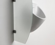 Sapho Dělící Stěna Mezi Urinály 40x80 Cm, Mléčné Sklo