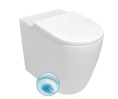 Sapho Turku Wc Kombi Mísa, Vortex Rimless, Zvýšený Sedák 64x38cm, Spodní/zadní Odpad, Bílá