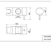 Tevere, Pevné Teleskopické Rameno Sprchy, Délka 700-1200 Mm, Držák Ruční Sprchy, Převlečná Matka 1/2", Kov, černá Mat AQS02090