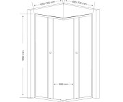 Aqualine Agga čtvercová Sprchová Zástěna 700x700mm, čiré Sklo