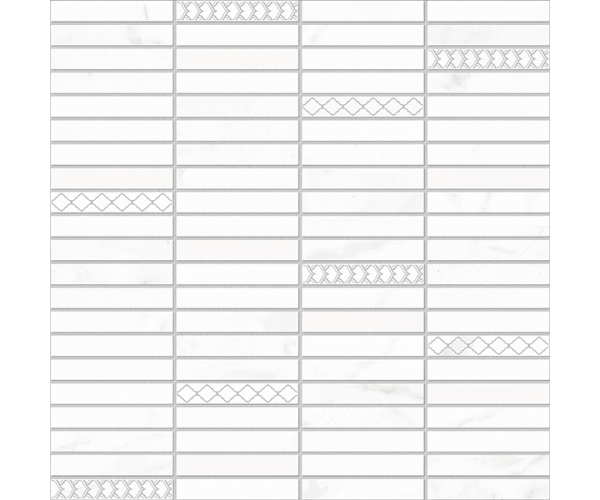 Mozaika jako kámen EdimaxAstor Concert Mosaico Listelli White 30x30 Matt. - bílá