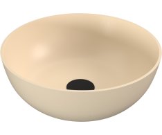 Polysan Banera Round Umyvadlo Na Desku, Litý Mramor, Průměr 39cm, Béžová Mat