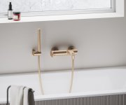 Vanová nástěnná baterie Eleganta, se sprchovým setem - EL 022.60RGB.+S Vanová nástěnná baterie se sprchovým setem, růžové zlato kartáčované X07S137