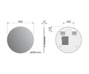 Sapho Velur Kulaté Zrcadlo S Led Podsvícením ø 60cm