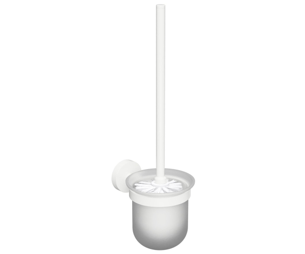 Sapho X-round White Wc štětka Závěsná, Mléčné Sklo, Bílá Mat