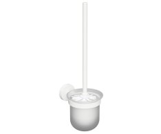 Sapho X-round White Wc štětka Závěsná, Mléčné Sklo, Bílá Mat