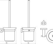 Držák s nádobou a WC štětkou Chrome - CR 410.00CR Držák s WC štětkou a nádobkou, chrom X07P196