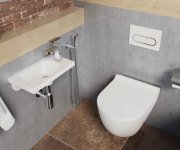 Ovládací tlačítko Chrome - WC tlačítko Chrome, bílá X01455