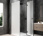 Polysan Globe Gun Metal čtvercový Sprchový Kout 1000x1000mm, Matné Sklo, Pravé