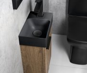 Sapho Piccolino Betonové Umývátko 30,8x17cm, Baterie Vpravo, Antracit Mat