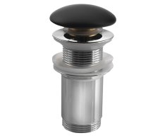Sapho Umyvadlová Výpust 5/4“, Click-clack, Keramická Zátka, 10-50mm, černá Mat