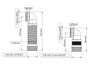 Bruckner Flexi Dopojení S Kolenem 90° Pro Závěsné Wc, 205-370mm