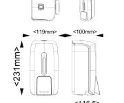 Aqualine Olmo Dávkovač Tekutého Mýdla 800ml, Bílá