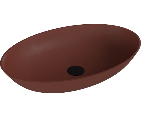 Polysan Banera Oval Umyvadlo Na Desku, Litý Mramor, 60x40cm, Hnědá Mat