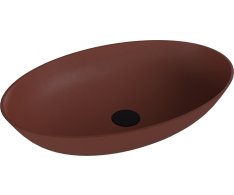 Polysan Banera Oval Umyvadlo Na Desku, Litý Mramor, 60x40cm, Hnědá Mat