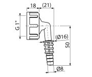 Kolínko Komplet 1", G1"/8-16 ALC-P0049