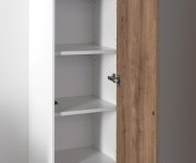 Aqualine Zanya Vysoká Skříňka 35x140x30cm, Bílá Mat/dub Emporio