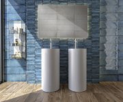 Obklad jako beton Cifre Montblanc Blue Brillo 20x60 - modrá
