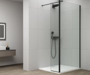 Polysan Esca Otočný Panel K Instalaci Na Fixní Sklo, 600mm, černá Mat