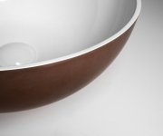 Polysan Banera Round Umyvadlo Na Desku, Litý Mramor, Průměr 39cm, Bílá/hnědá Mat