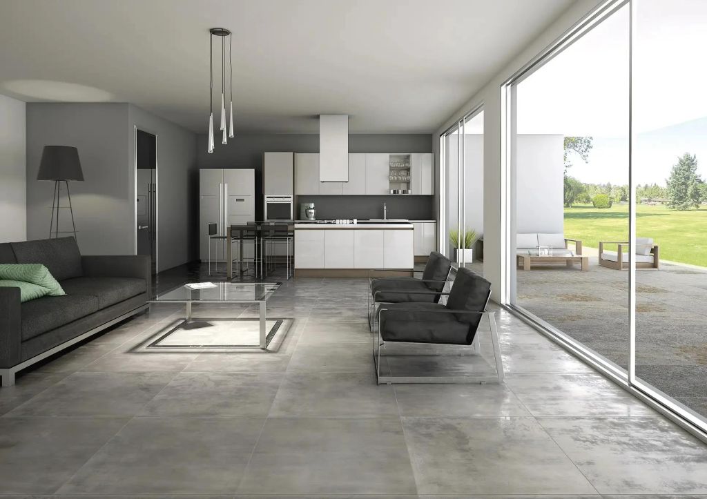 Realizace Imitace kovu Tuscania Le Leghe Platino 61x61