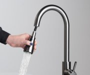 Sapho Mikela Stojánková Dřezová Baterie S Výsuvnou Sprškou, Gun Metal
