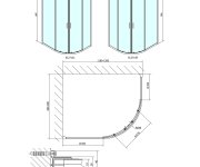 Polysan Easy čtvrtkruhová Sprchová Zástěna 1200x900mm, L/r, čiré Sklo