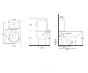 Aqualine Riga Wc Kombi, Dvojtlačítko 3/6l, Zadní Odpad, Bílá