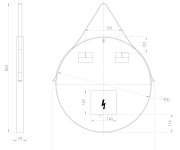 Sapho Orbiter Kulaté Zrcadlo S Led Osvětlením ø 60cm, Kožený Pásek, černá Mat